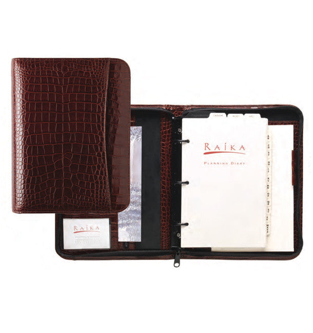 Classic Leather Zipper Binder Agenda Planner